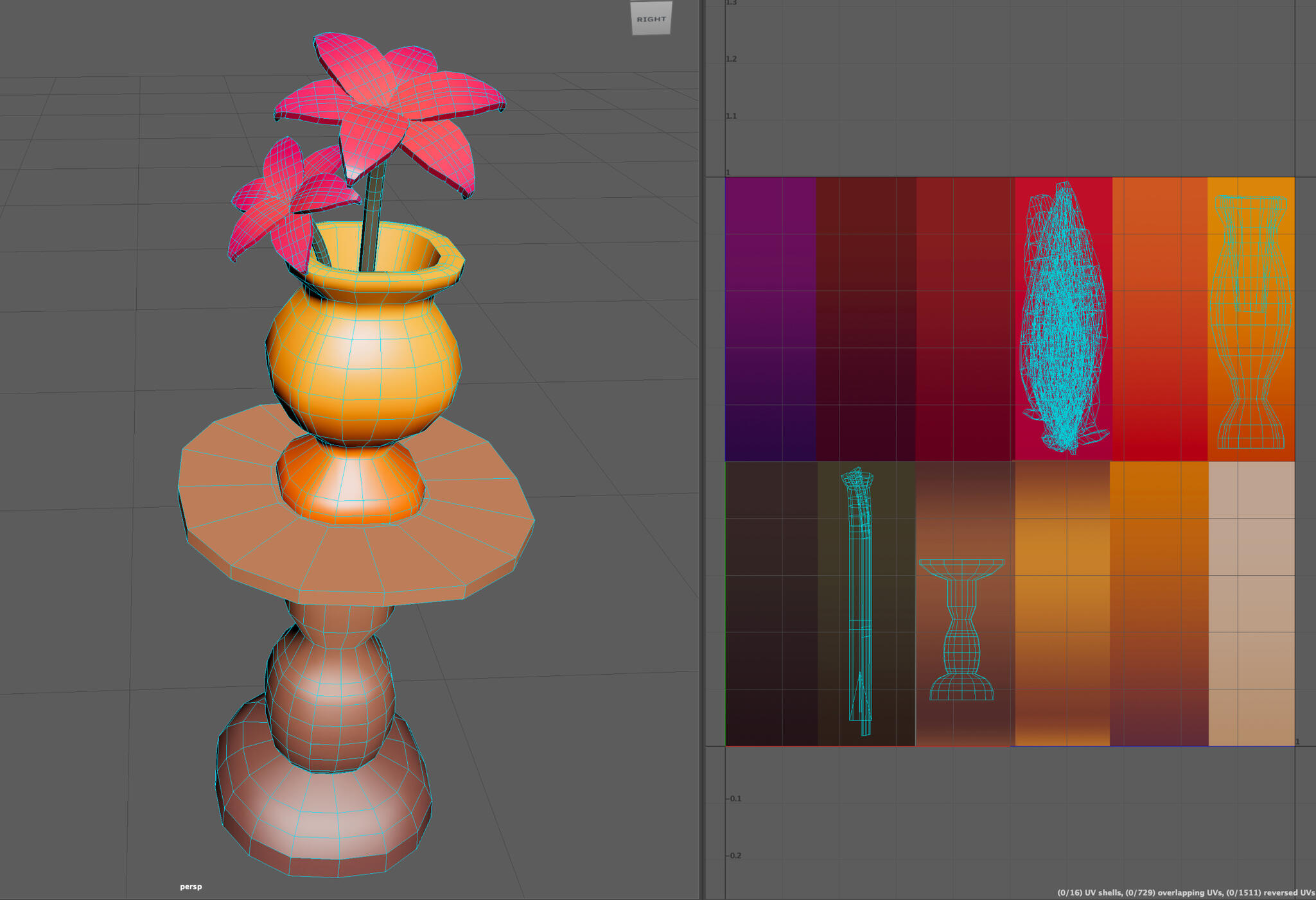 Flower vase UV view
