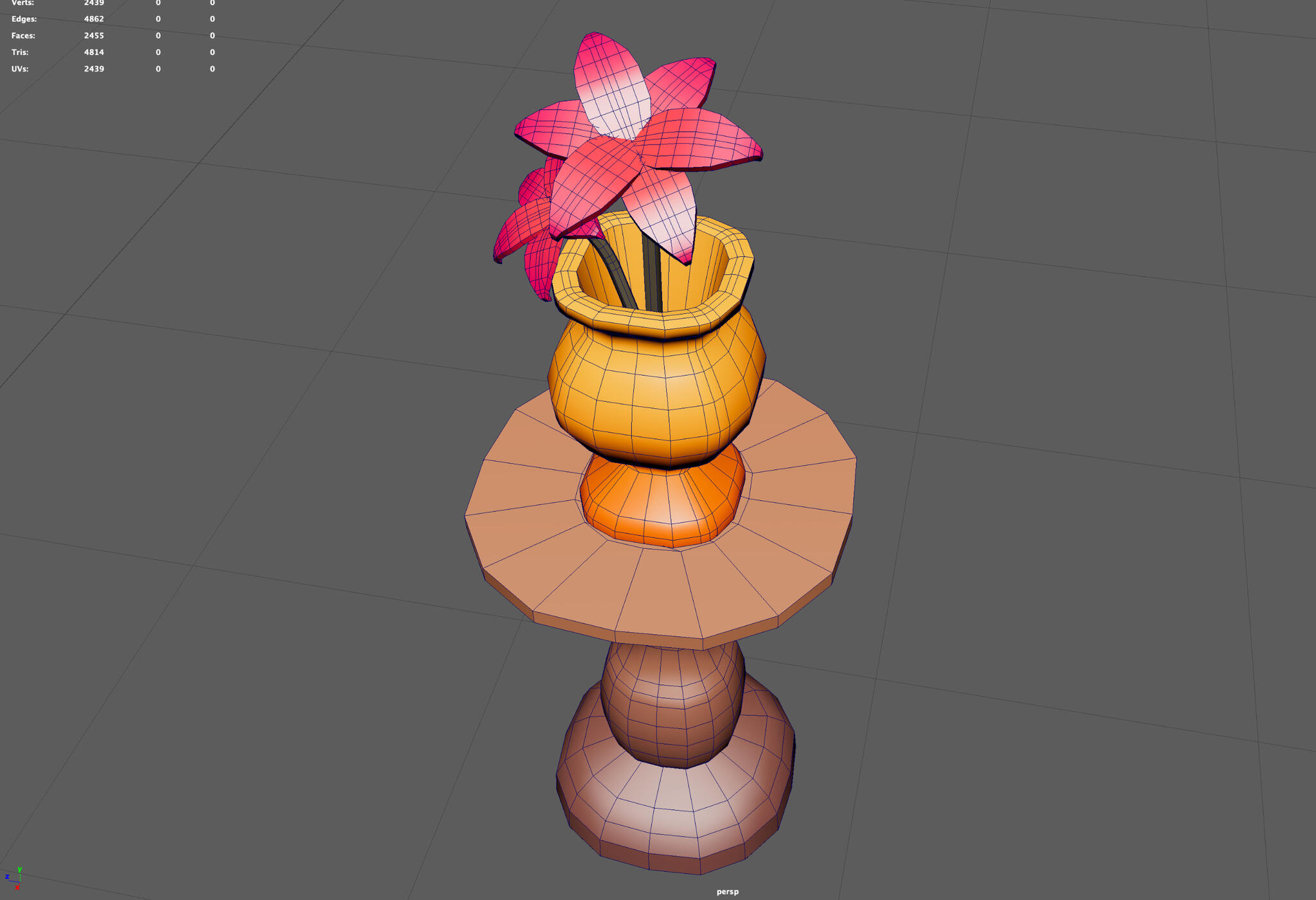 Flower vase wireframe view 1