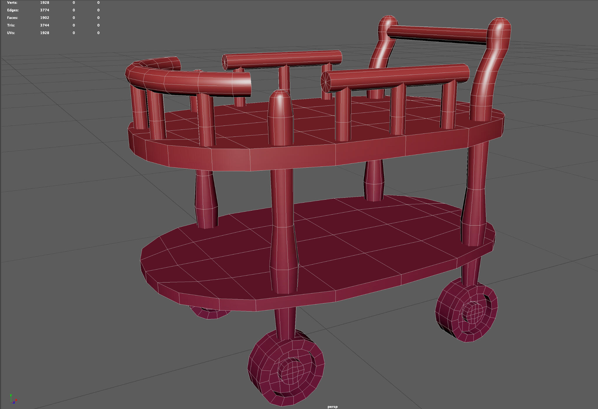 Serving table wireframe view 1