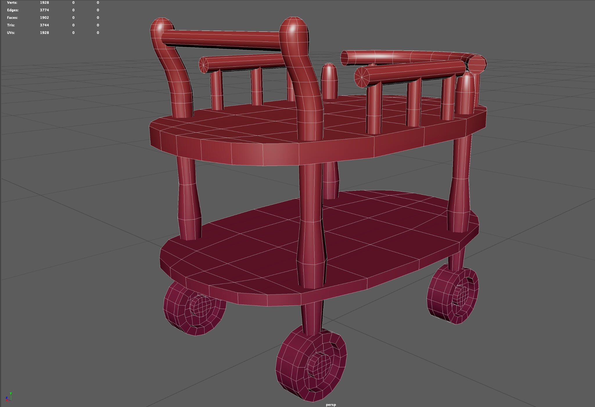 Serving table wireframe view 2