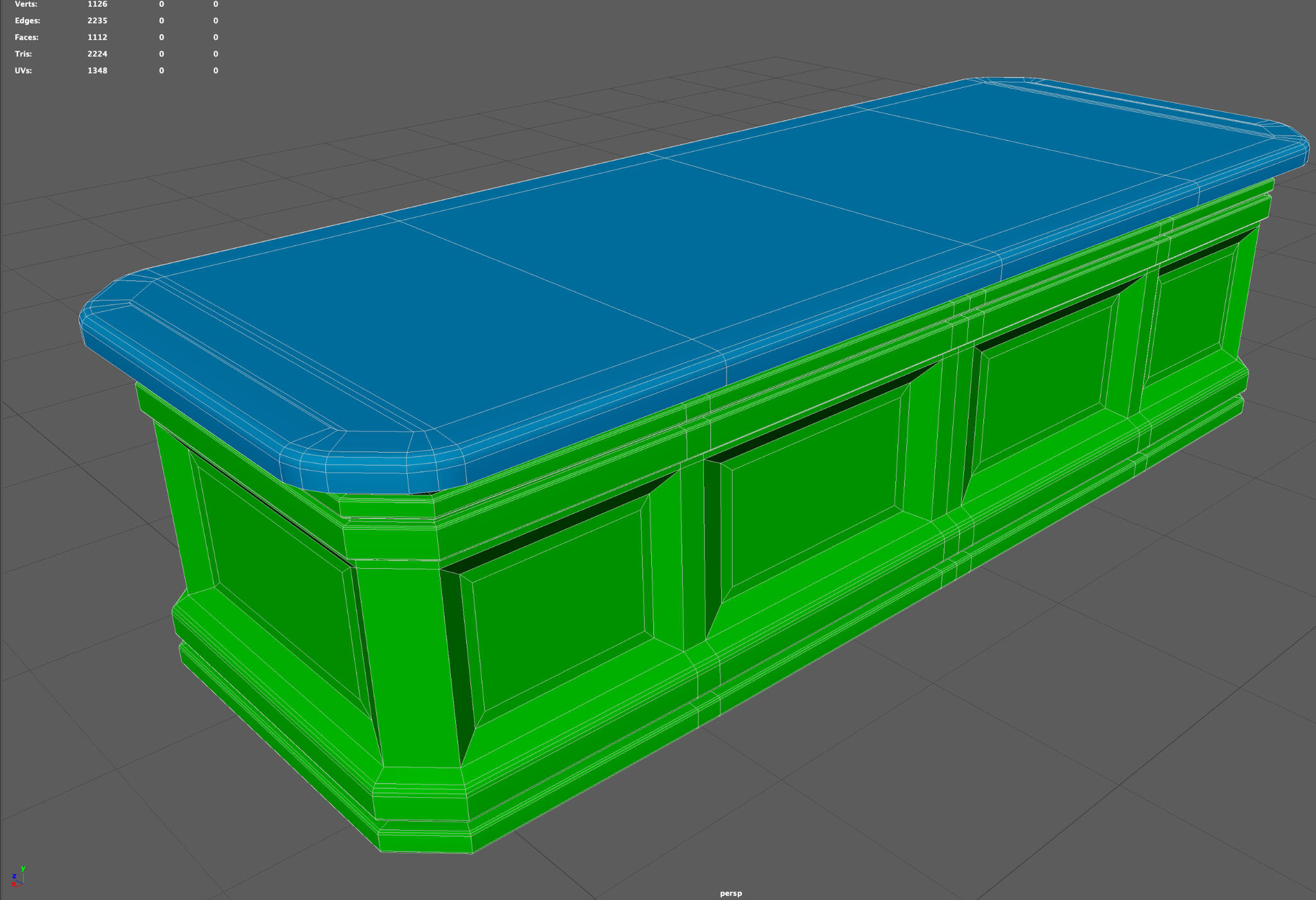 Lawyer bench wireframe view 2