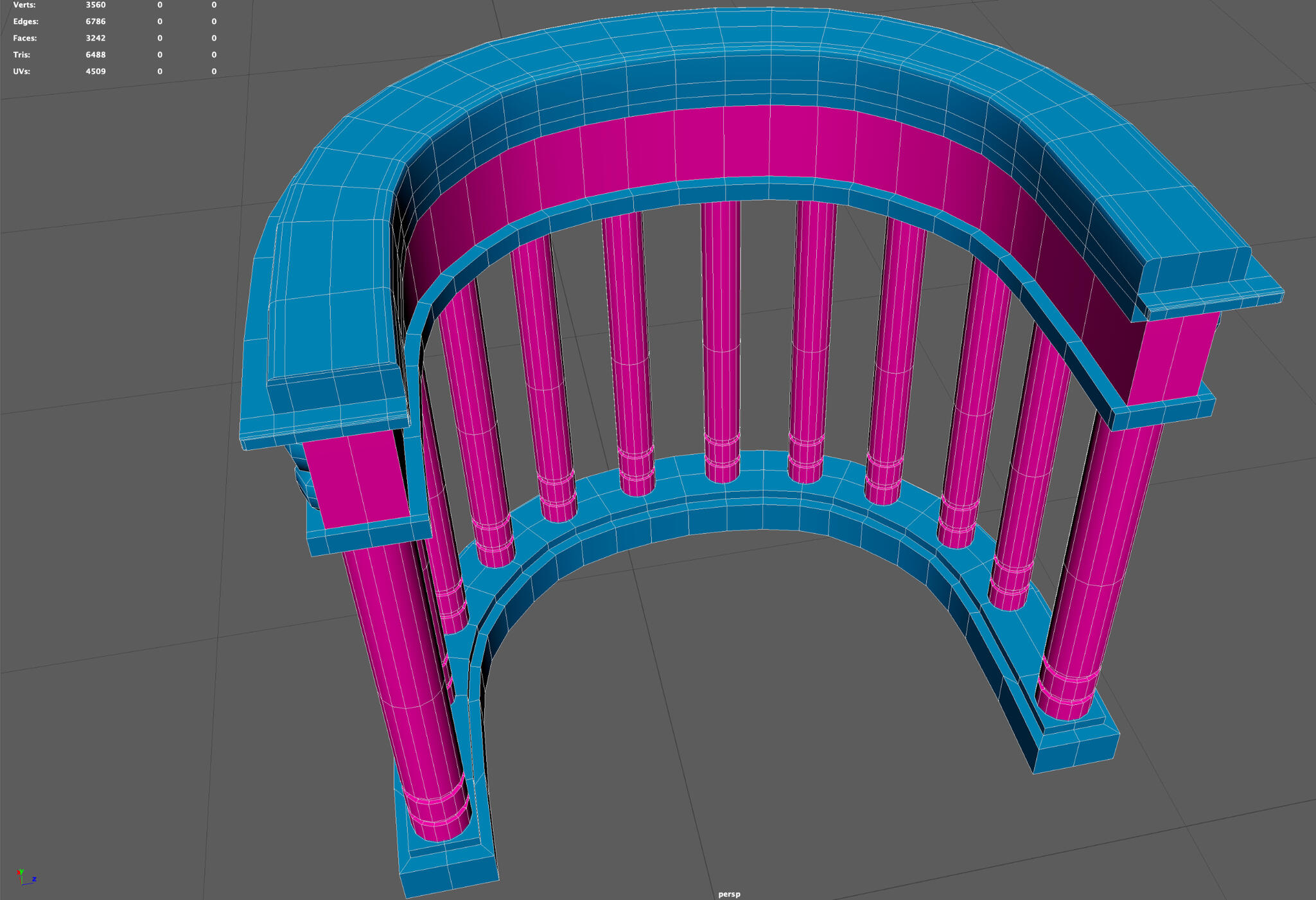 Witness stand wireframe view 2