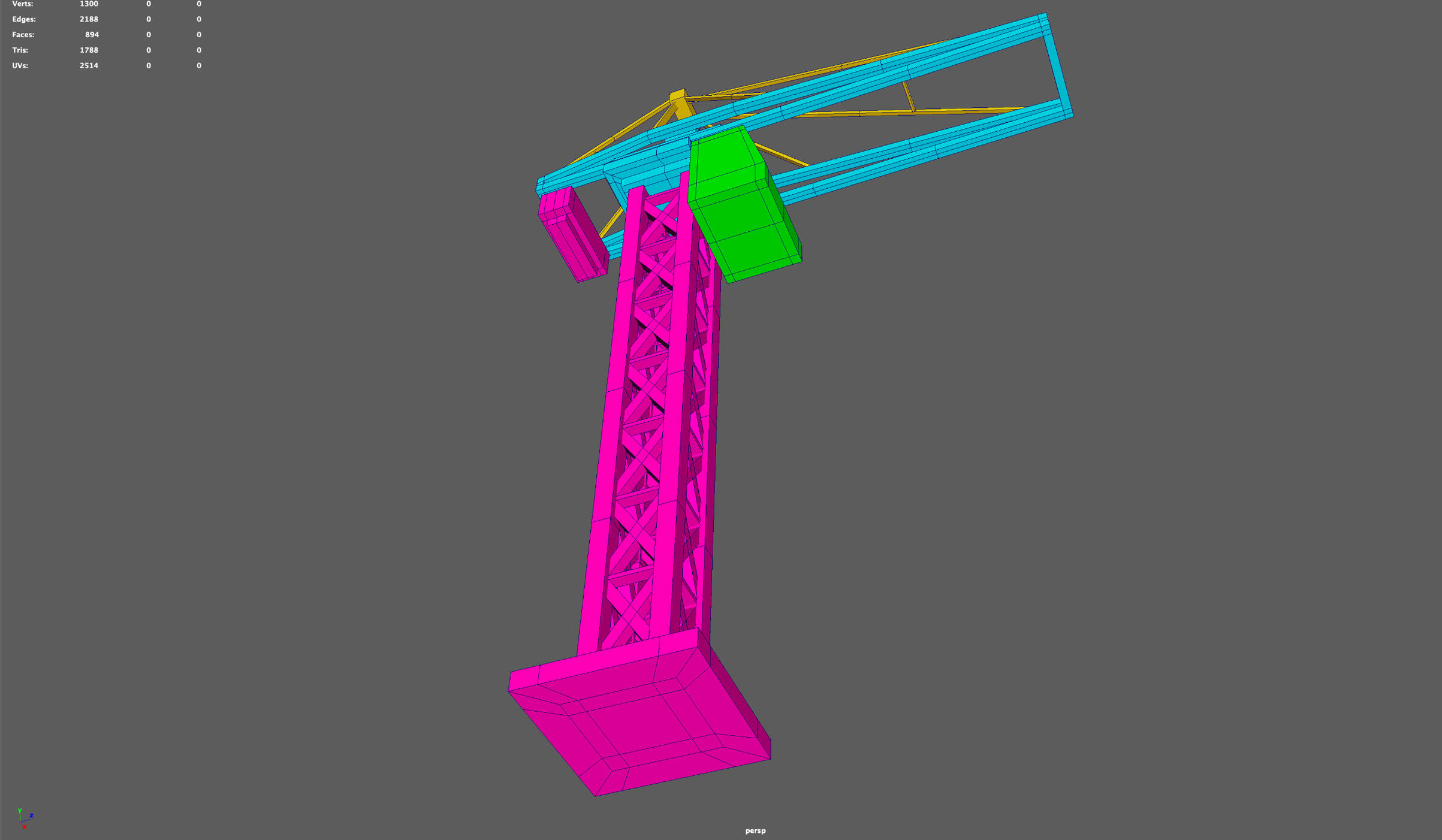 Construction crane wireframe view 2