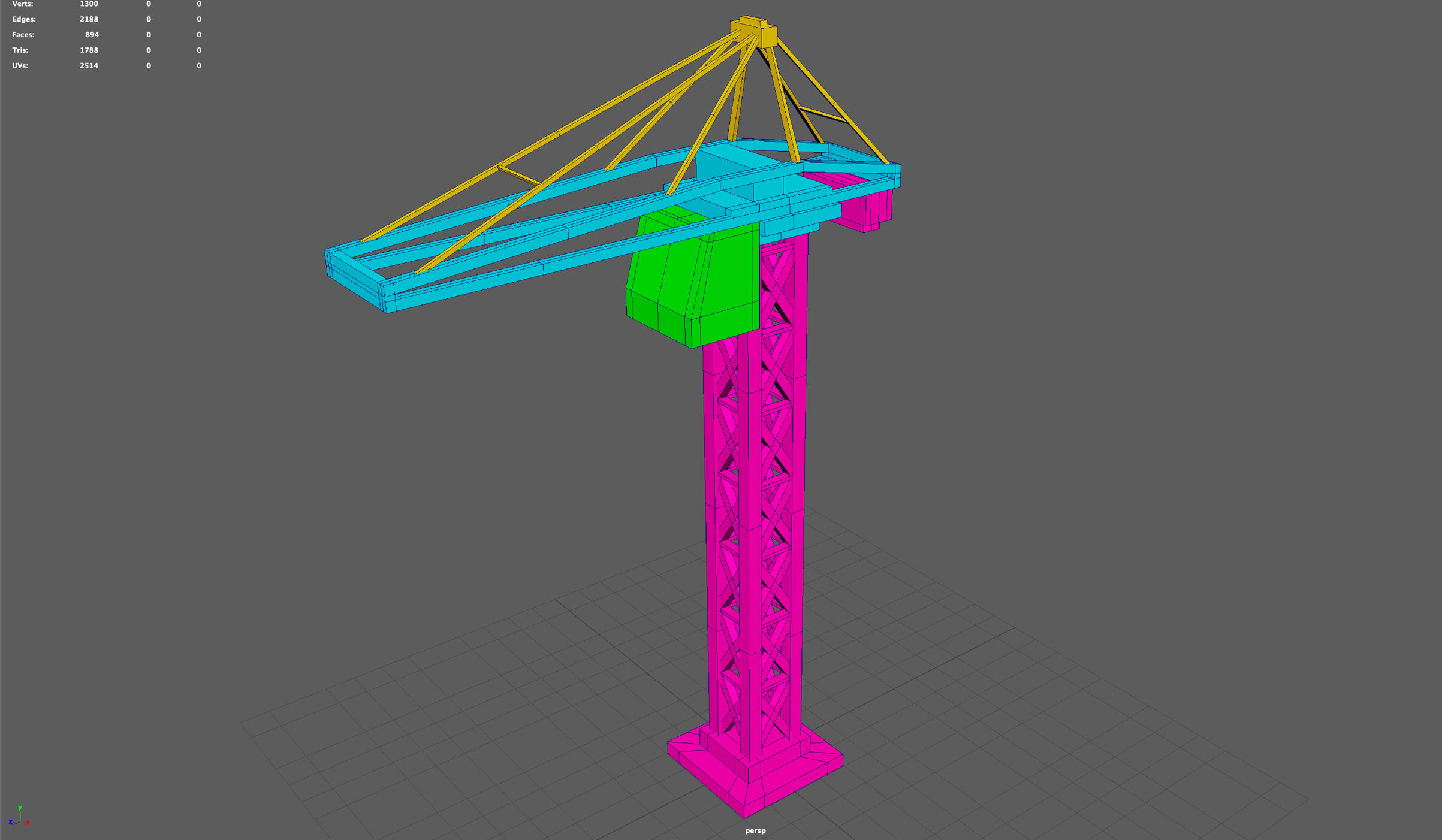 Construction crane wireframe view 1