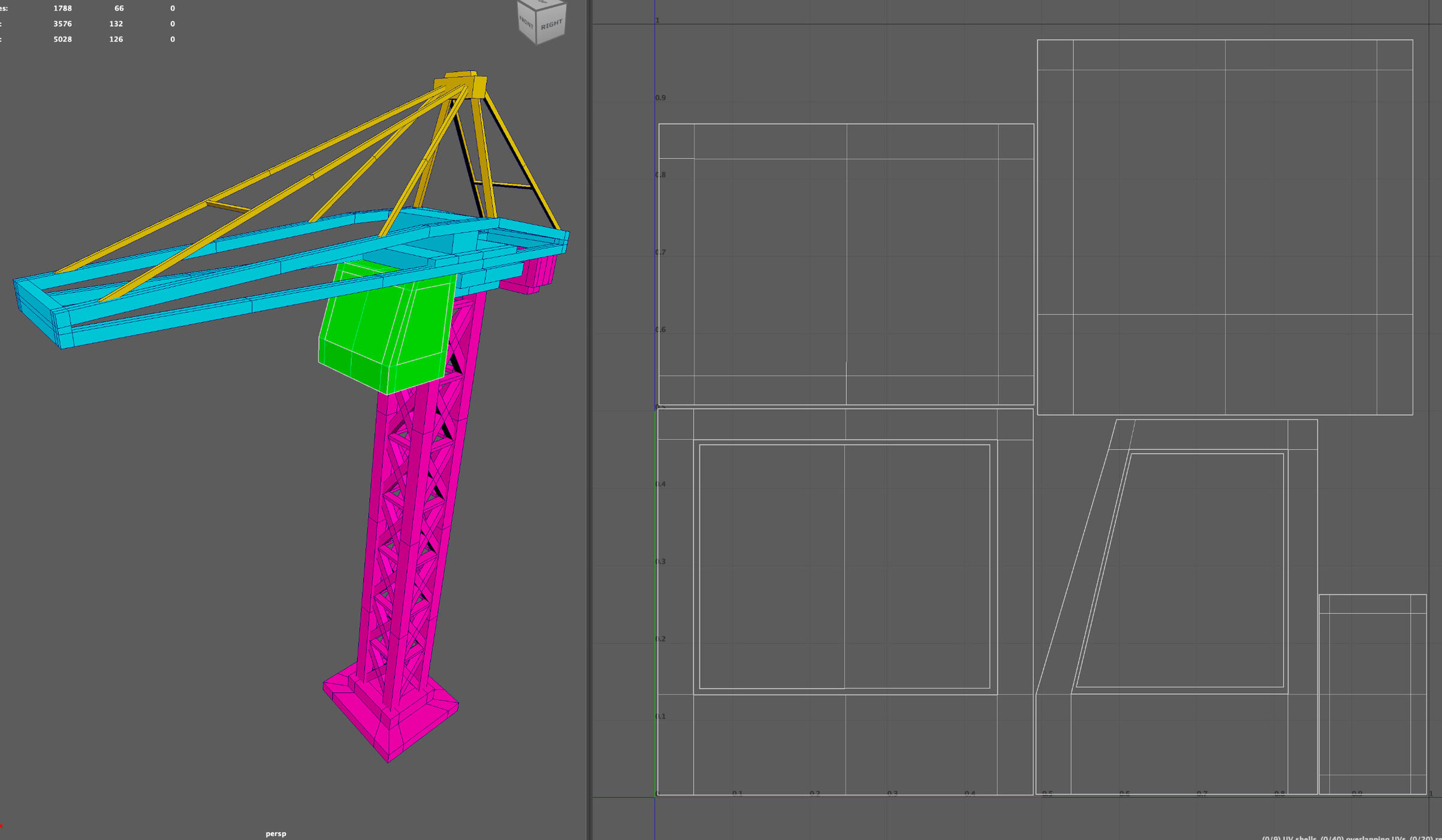 Construction crane UV view 1