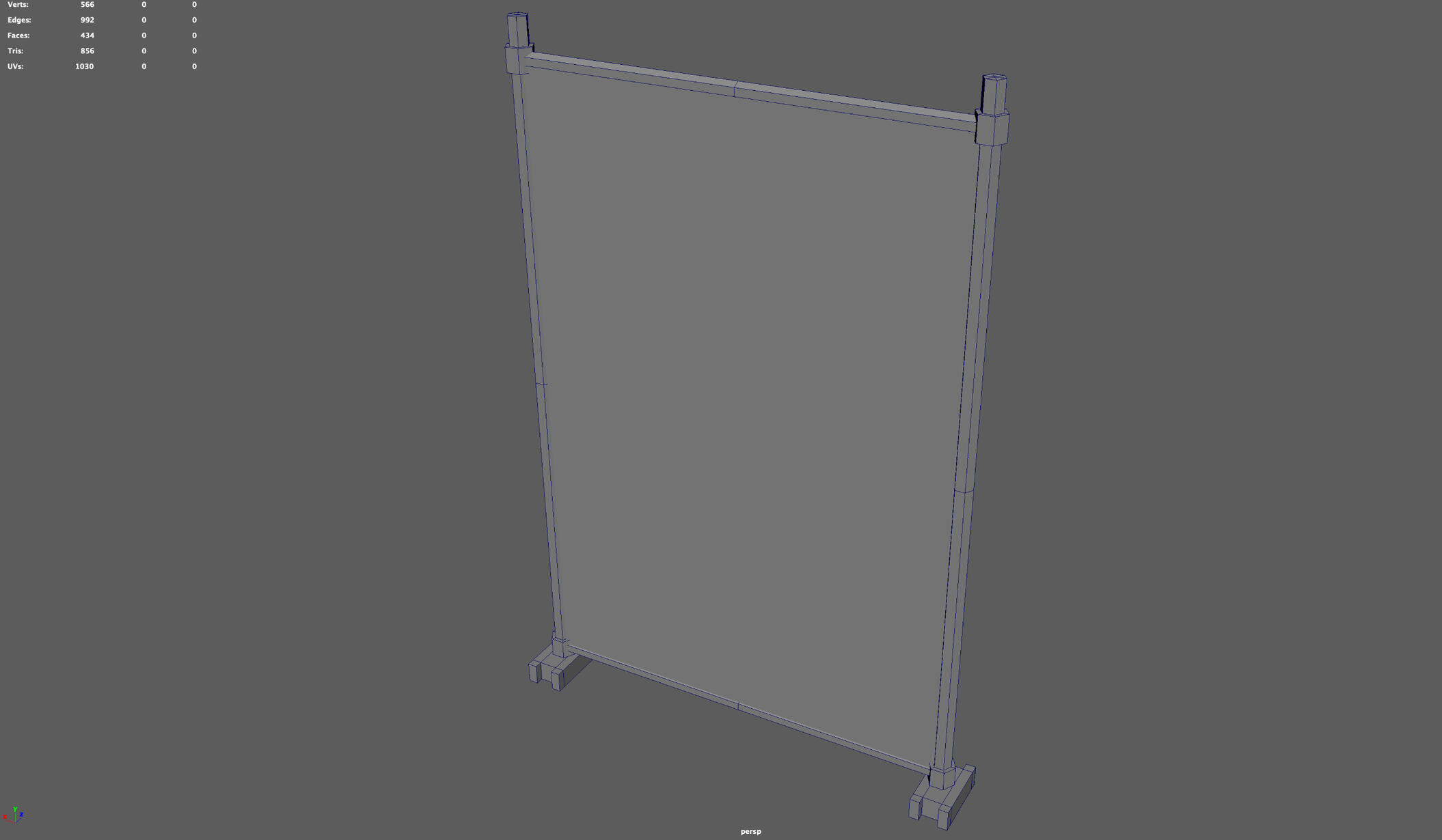 Tall fence (small) wireframe view 2