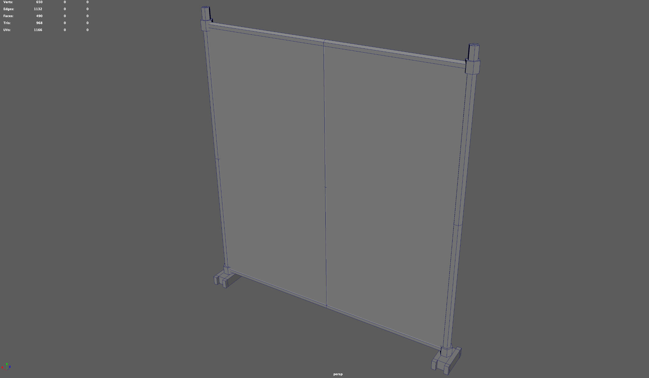 Tall fence (big) wireframe view 2