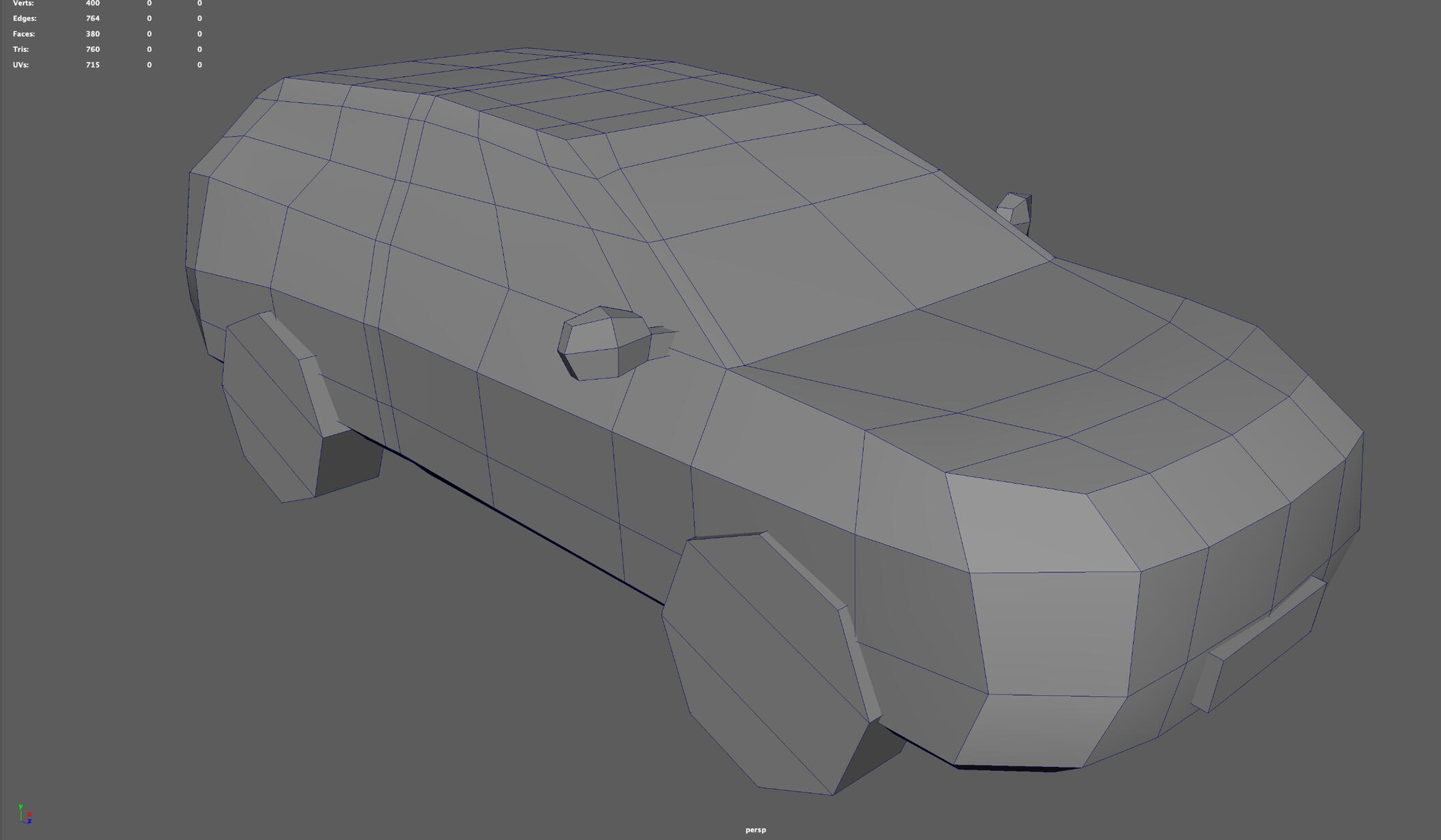 Regular car wireframe view 1