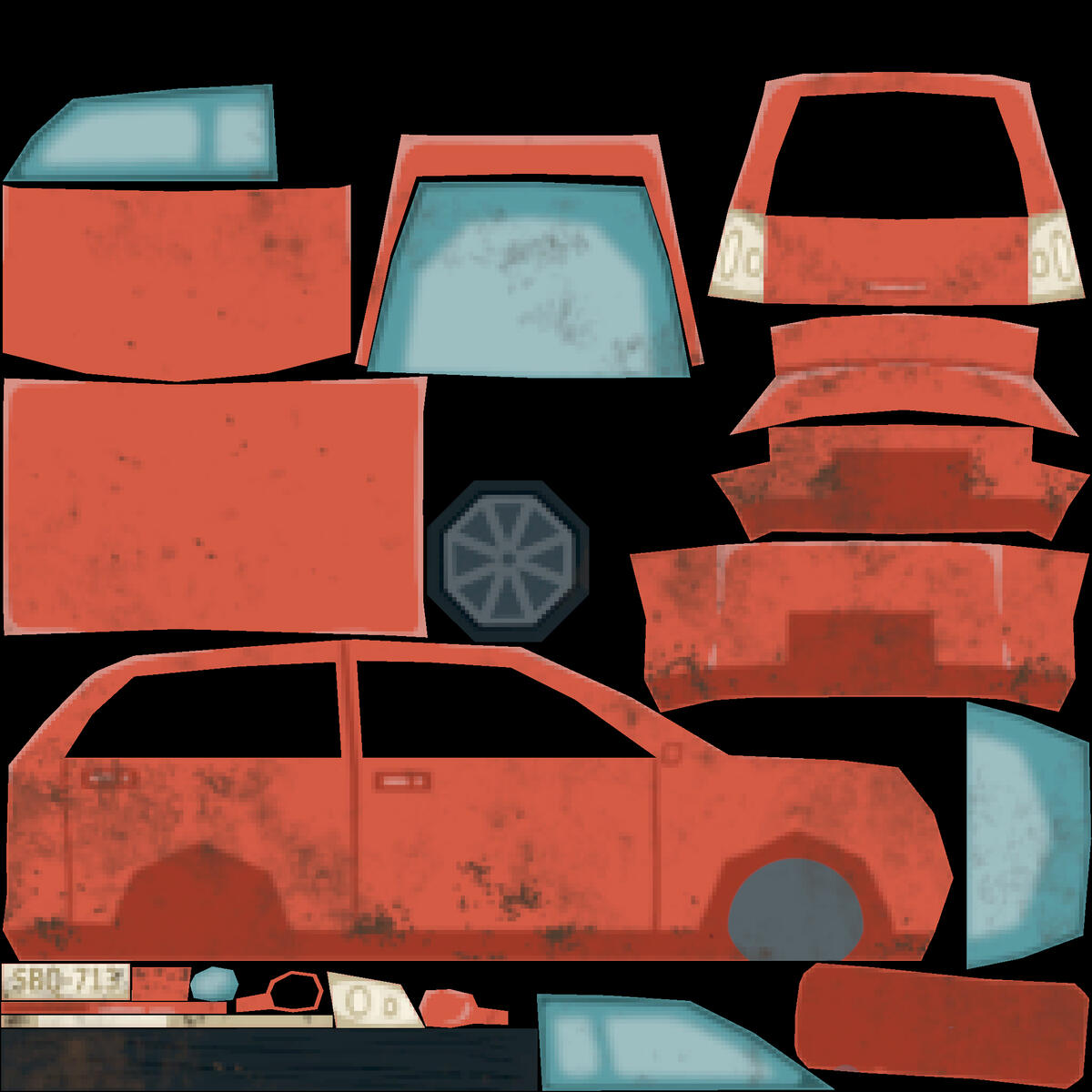 Regular car albedo/basecolor map